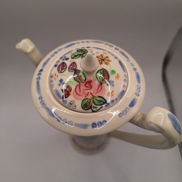 VINTAGE SOUTHERN BLUE RIDGE ROSE MARIE CHOCOLATE POT - Picture 6 of 10